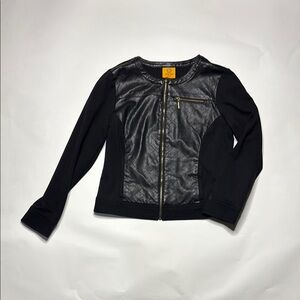 Black Blazer with Shiny Front and Long Sleeves